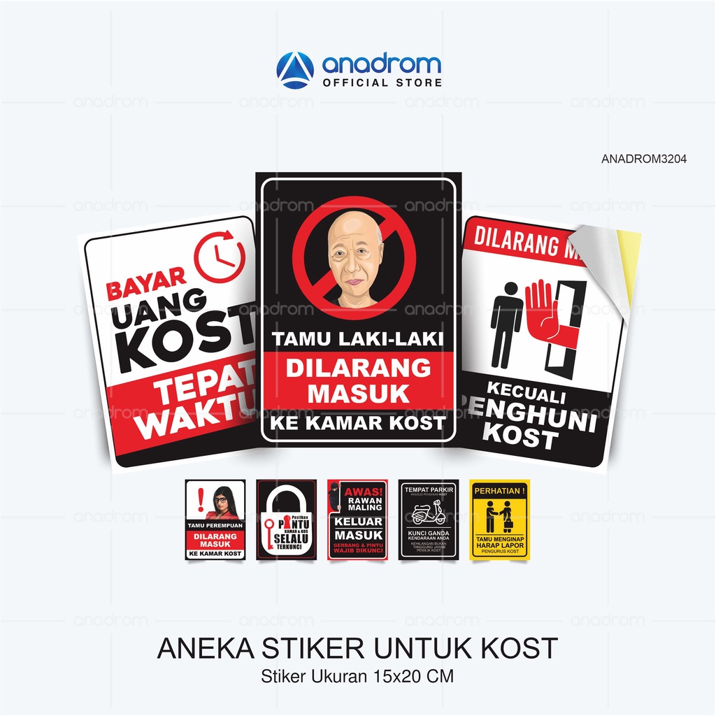 

Aneka Stiker Untuk Kost I Stiker Kos Gaul Ibu Kos Wajib Punya Size 15x20 Cm I Anadrom 3204