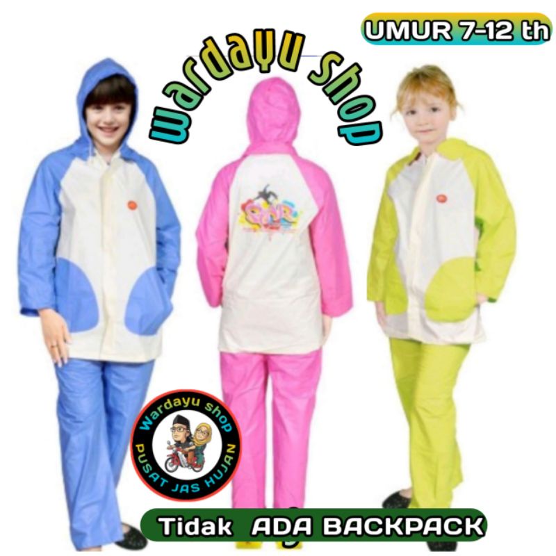 Jas Hujan Anak SD SMP REMAJA Laki Perempuan Backpack Umur 7 - 12 Tahun Setelan Jaket Celana Nuvo Star Elmondo Pria Wanita Terbaik Berkualitas Mantel Raincoat Kido Harga Grosir