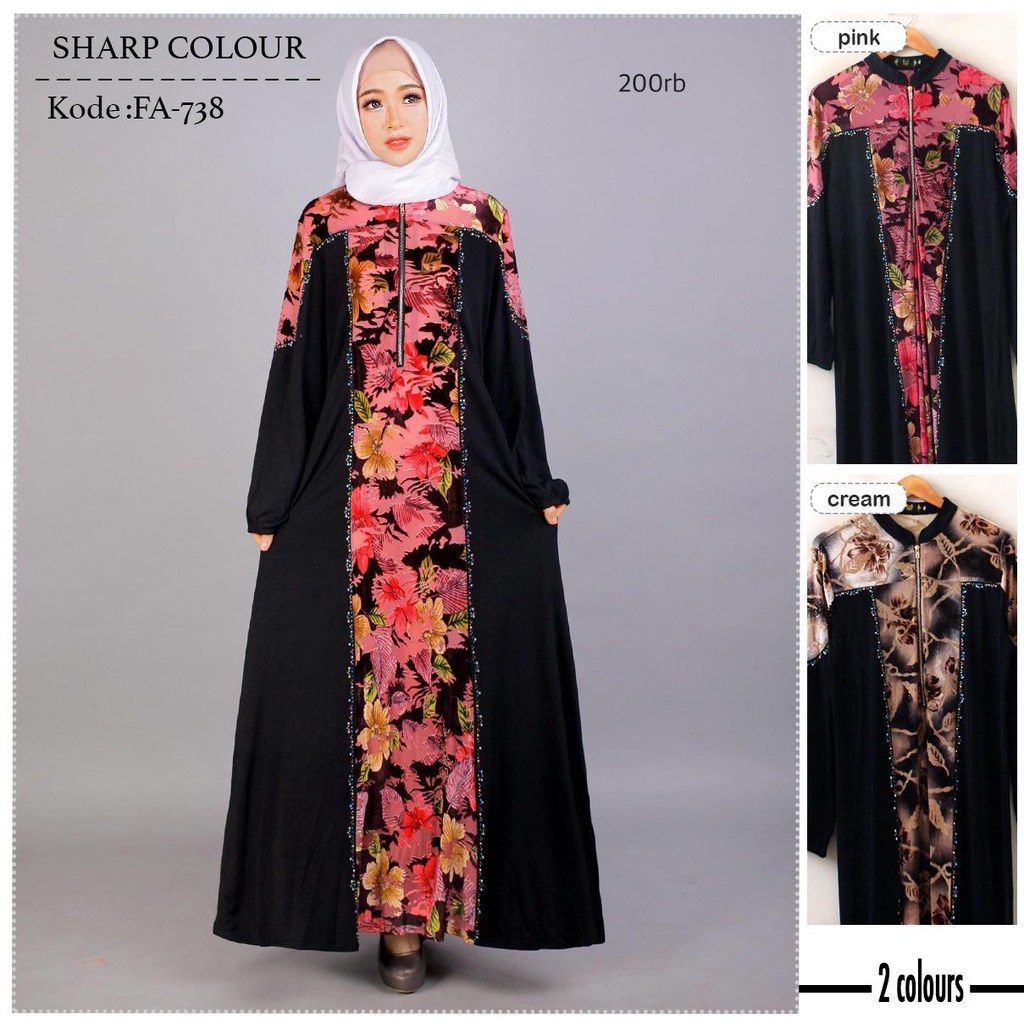 Model Baju Gamis Renda Brokat Cantik Terbaru Grosir -FA738