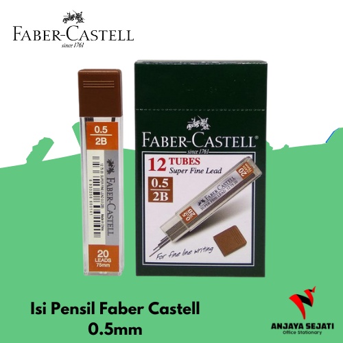 

Isi Pensil Faber Castell 2B 0,5mm | Perlusin (12pcs)