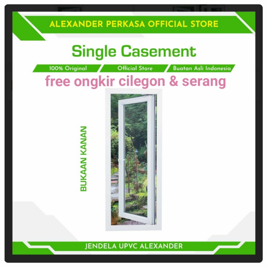 Jendela UPVC Single Casement 60x150