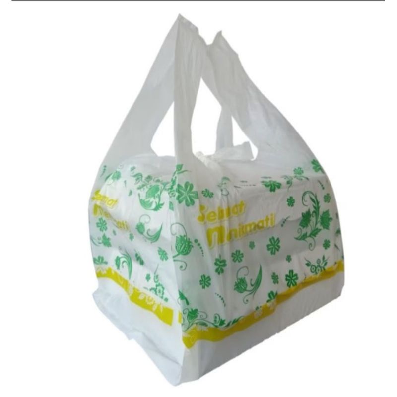 Kantong Kresek Plastik 2 Dus Nasi Makan Kotak Kue 18x18 20x20 22x22 CM