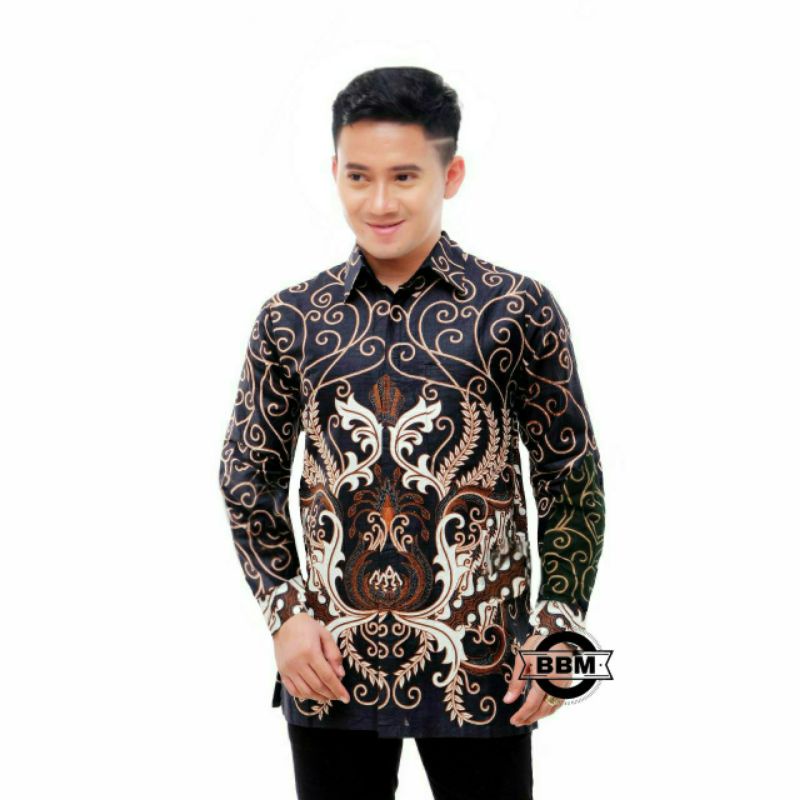 Kemeja Batik Pria Baju Batik Kondangan Lengan Panjang Motif Klasik