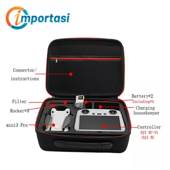 Tas Drone Sling Bag Support DJI MINI 3 PRO Remote DJI RC / DJI RC-N1