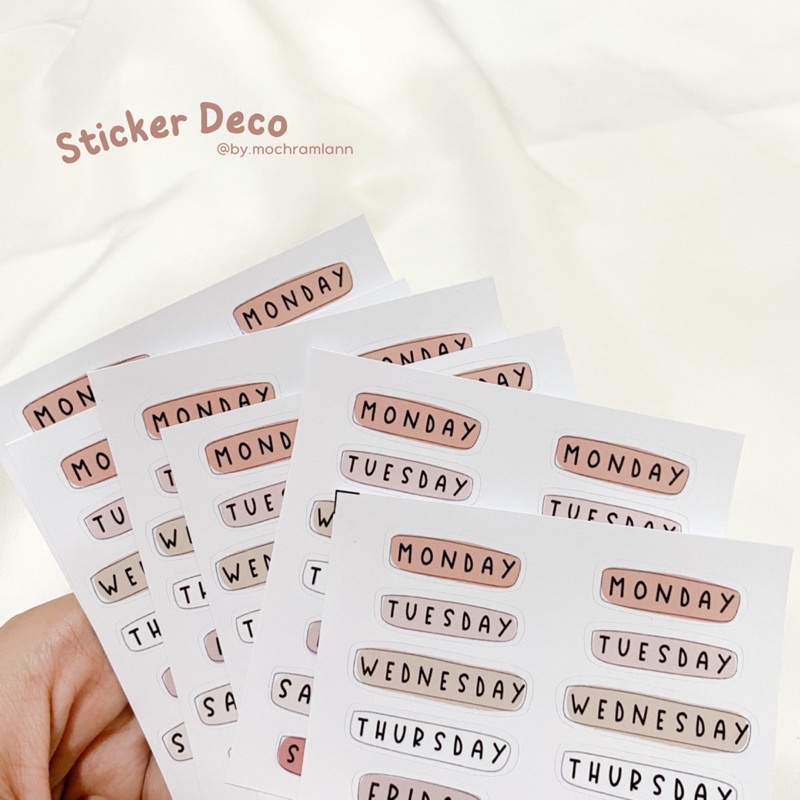 sticker deco - name of the day | sticker dekorasi scrapbook tinggal tempel | stiker penghias jurnal