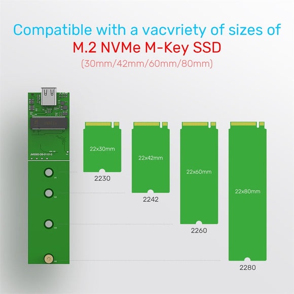 Unitek S1201A PCIe NVMe M.2 SSD 10 Gbps Enclosure USB 3.1 Gen 2 Type C