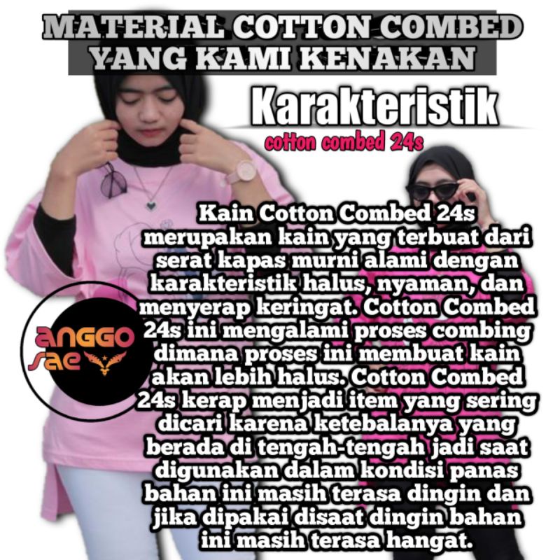 Kaos Oversize Wanita Sablon cotton combed 24s Original Clothing Tebal Halus Nyaman Saat Di Gunakan Yang Pastinya Ga Gerah Atasan Kaos Wanita Ori Tunik Oversize anggosae