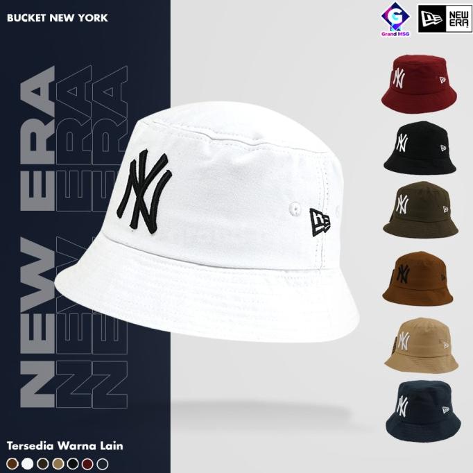 Topi Bucket New Era Pria Wanita, Bucket Hat Grade Original, Streetwear