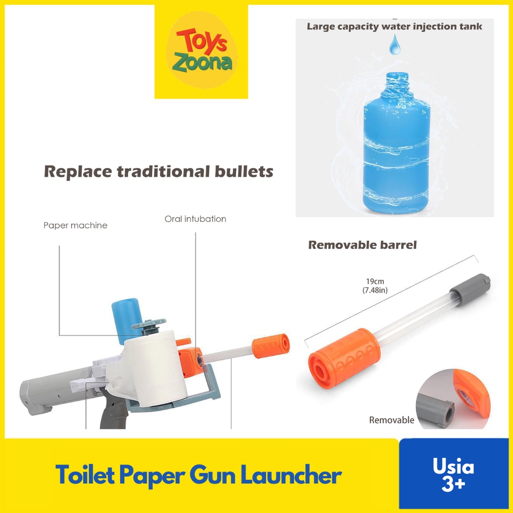 ToysZoona Mainan Anak Edukasi Toilet Paper Gun Tembak Peluru Tisu Shoot Children Toilet Paper Emitter Roll