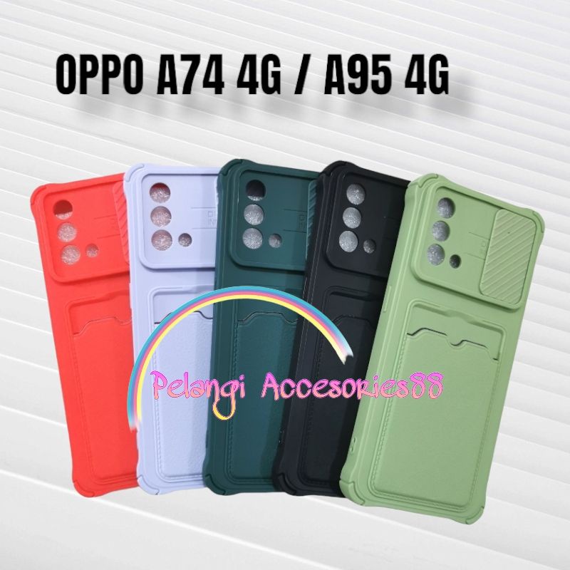 CASE OPPO A74 4G / A95 4G CASE SOFTCASE SLEDING WARNA WARNI