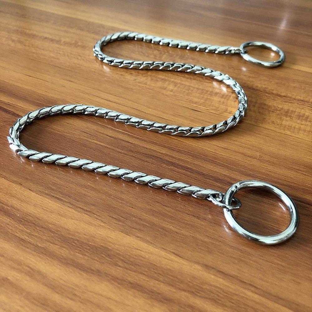 Solighter Pet Pincher Chain Untuk Anjing Kecil Sedang Besar Pet Show Collar Metal Choke Snake Chain