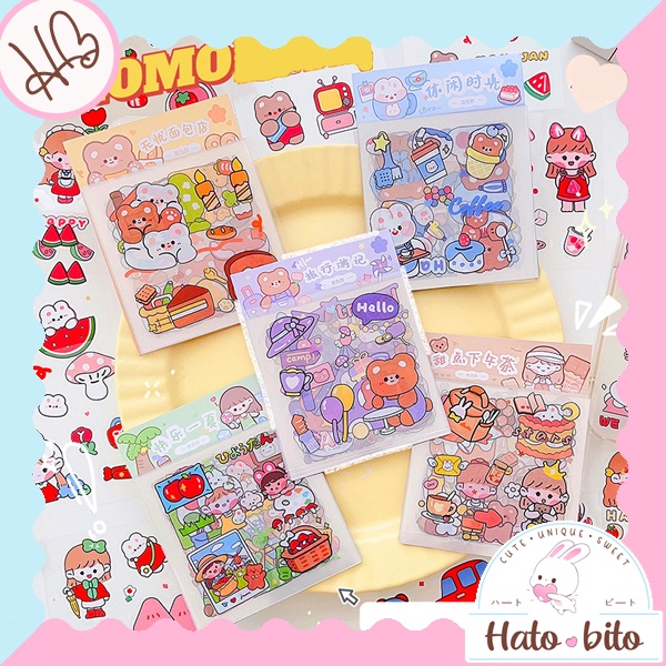 

1 Set 20 Lembar Sticker Hias deco stiker cute lucu Planner Buku Diary Bujo Bullet Journal Decoration kawai estetik HB1344