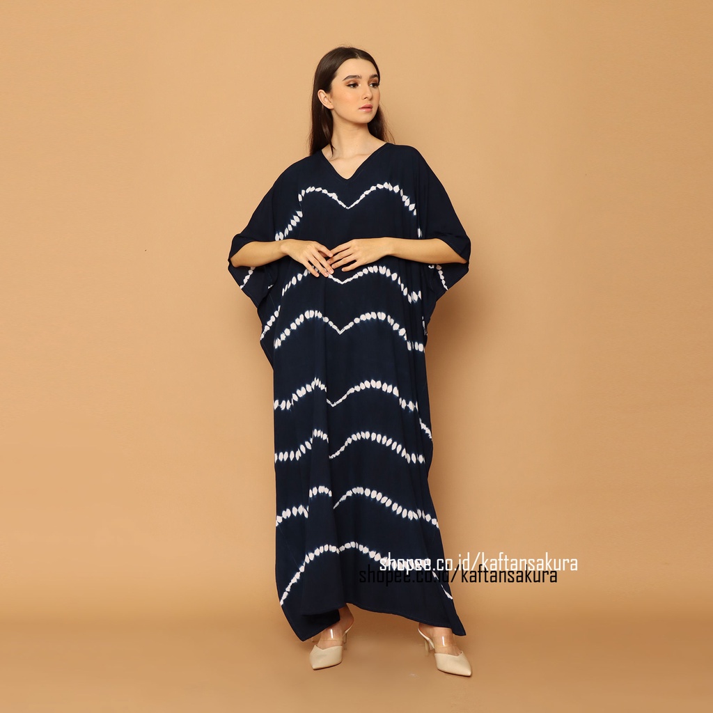KAFTAN TIE DYE RAYON BALI fashion wanita hijabers kekinian model lengan kalong