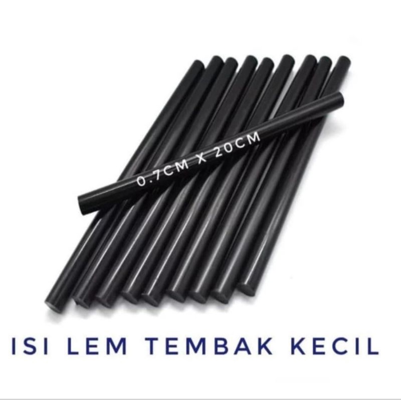 

isi lem tembak gluestik hitam kecil 0.7cm x 20cm isi 12 pcs