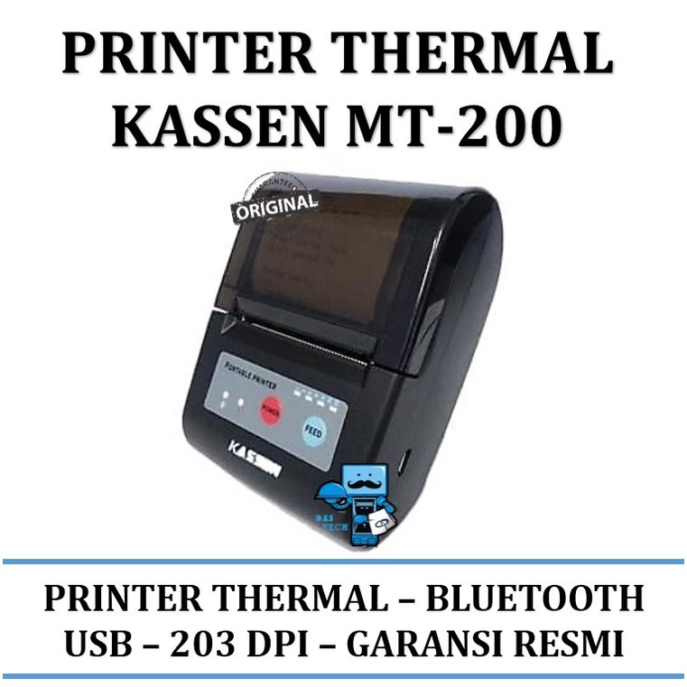 Printer Thermal Kasir Bluetooth KASSEN MT200 - Original