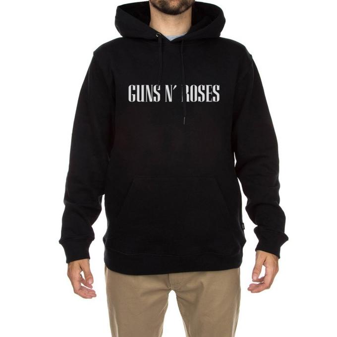 jaket hoodie sweater guns n roses hitam