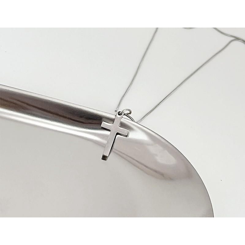 Kalung Salip Silver Kecil Polos Perak Asli 925 Pria/Wanita