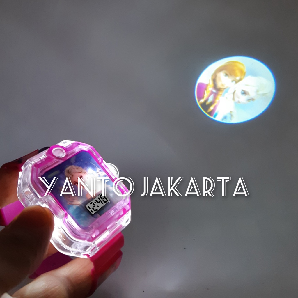 FROZEN JAM TANGAN ANAK PEREMPUAN LAMPU MUSIK PROYEKTOR