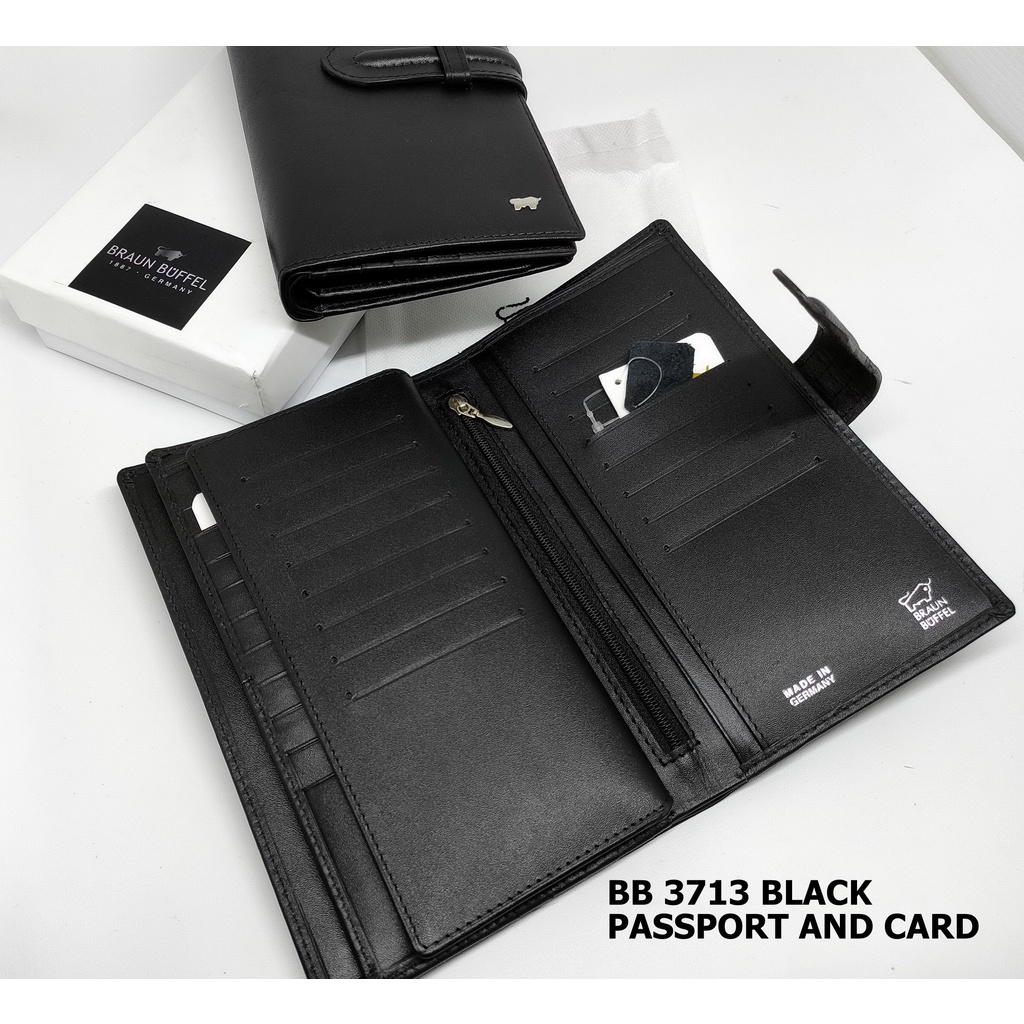 PASSPORT HOLDER DOMPET PASPOR DAN 40 CARD BB 3713 BLACK - TRAVEL DOCUMENT HOLDER