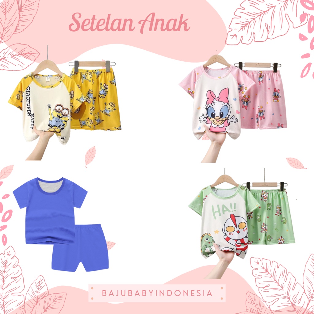 BBI baju bayi setelan pendek bayi dan anak motif 7003 7019