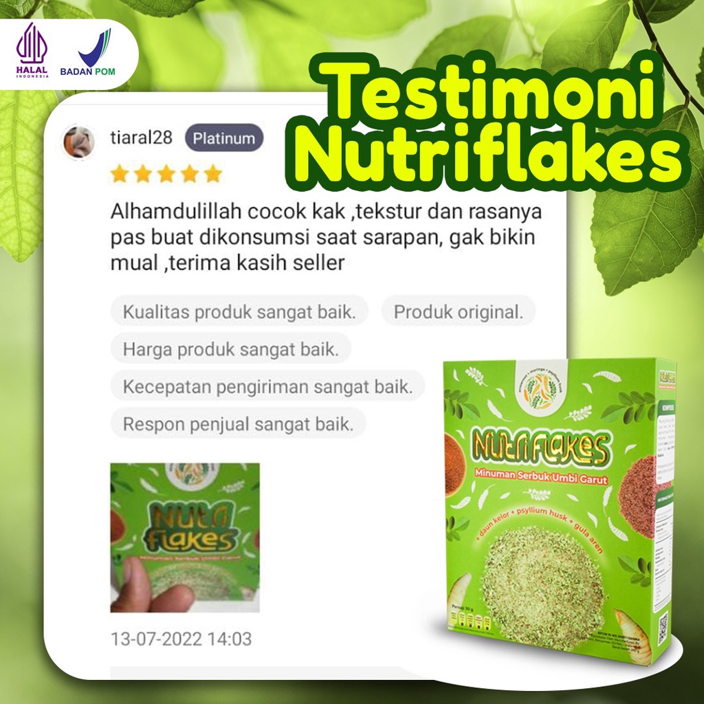 Pake Diet Sehat 2 Box Nutriflakes - 100% Original Minuman Serbuk Umbi Garut Suplemen Makanan Diet Atasi Asam Lambung Diabetes Kontrol Kolesterol Kolestrol Lancarkan Pencernaan