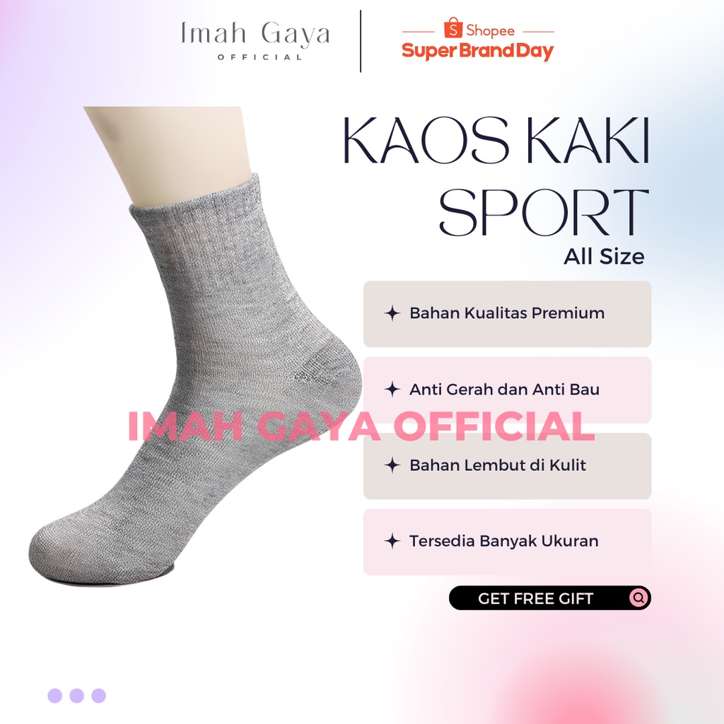 KAOS KAKI SPORT PRIA KAOS KAKI PENDEK OLAHRAGA LEMBUT ANTI BACTERIAL MURAH BISA COD