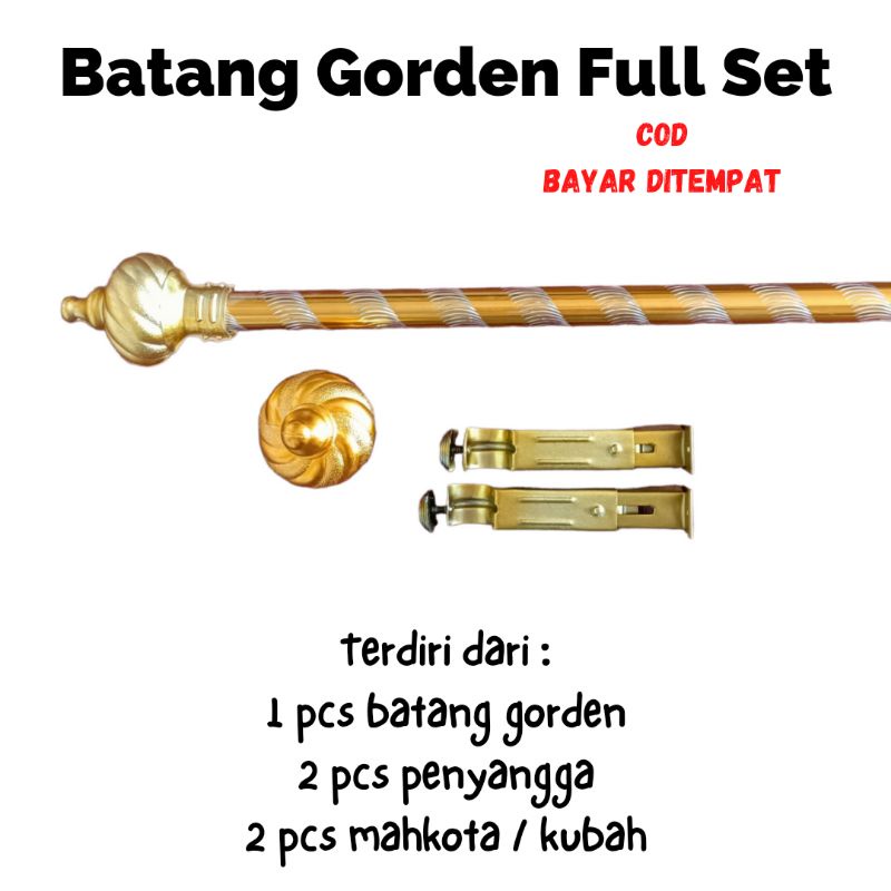 Batang Gorden Full Set Tiang Gorden Rollet Gorden