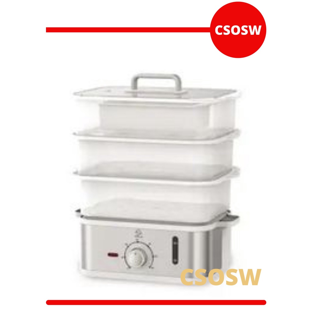 Kels Lenox Pengukus Makanan Listrik 3 Layer Electric Steamer Kukusan 3 Susun