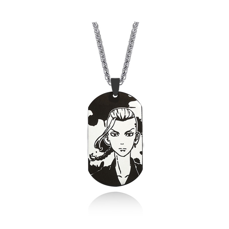 Trendy Fashion Black Brand Necklace New Style Stainless Steel Tokyo Avengers Anime Necklace Rock Party Jewelry Gift