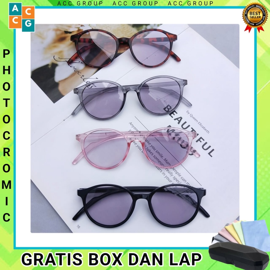 READY KACAMATA FRAME TERBARU MODEL OVAL KOREAN PHOTOCROMIC ANTIRADIASI UNISEX WANITA PRIA