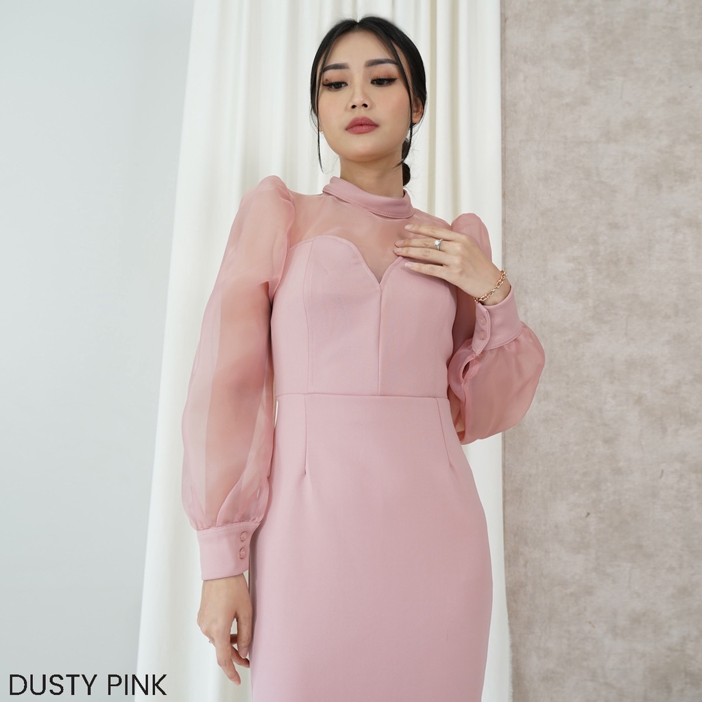 Bodycon Dress Organza Priscila Dres Wanita Casual Party