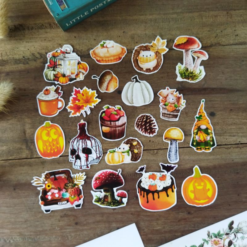 

20 PCS HALLOWEEN AUTUMN Season Stickers Aesthetic Bujo Journaling Art Deco Sticker Halloween
