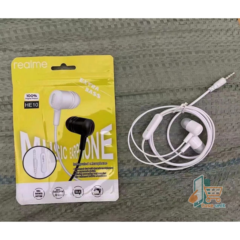 Hf Headset earphone headsfree brand HE10 extra BASS oppo Samsung vivo xiaomi realme + MIC bisa telepon an suaranya mantap ALL TYPE CS4841