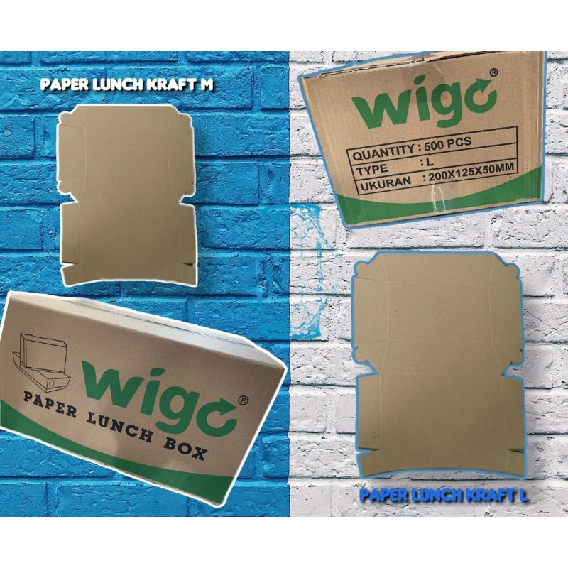 LUNCH BOX M &amp; L KRAFT COKLAT WIGO LAMINASI PE FOOD GRADE PAPPER PAPER KERTAS COKLAT MEREK WIGO