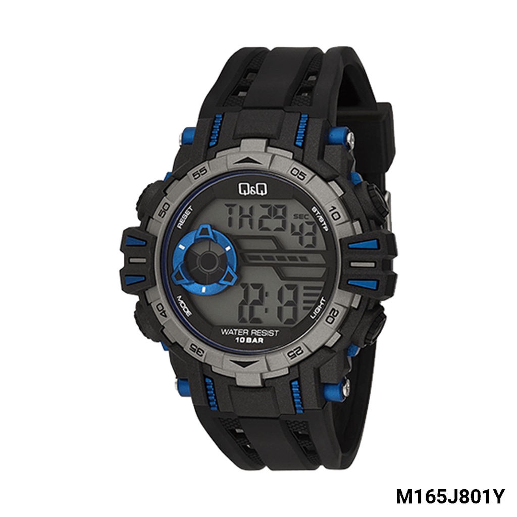 Jam Tangan Pria Casual Sporty Rubber Digital Original Q&amp;Q QnQ QQ M165 M165J Series