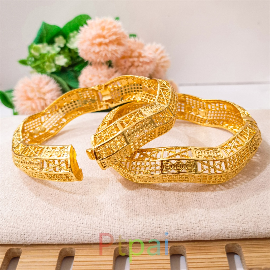 gelang kroncong kendari dewasa wanita lapis emas 24K gold xuping