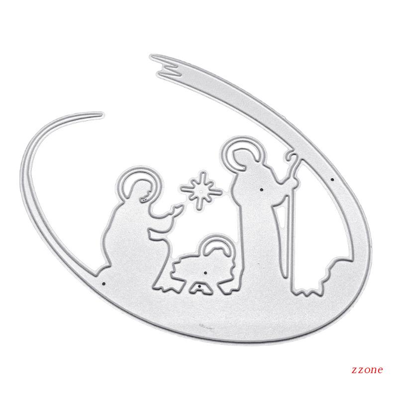 Cetakan Stensil Cutting Dies Motif Yesus Natal Bahan Metal Untuk Scrapbook / Craft DIY / Embossing