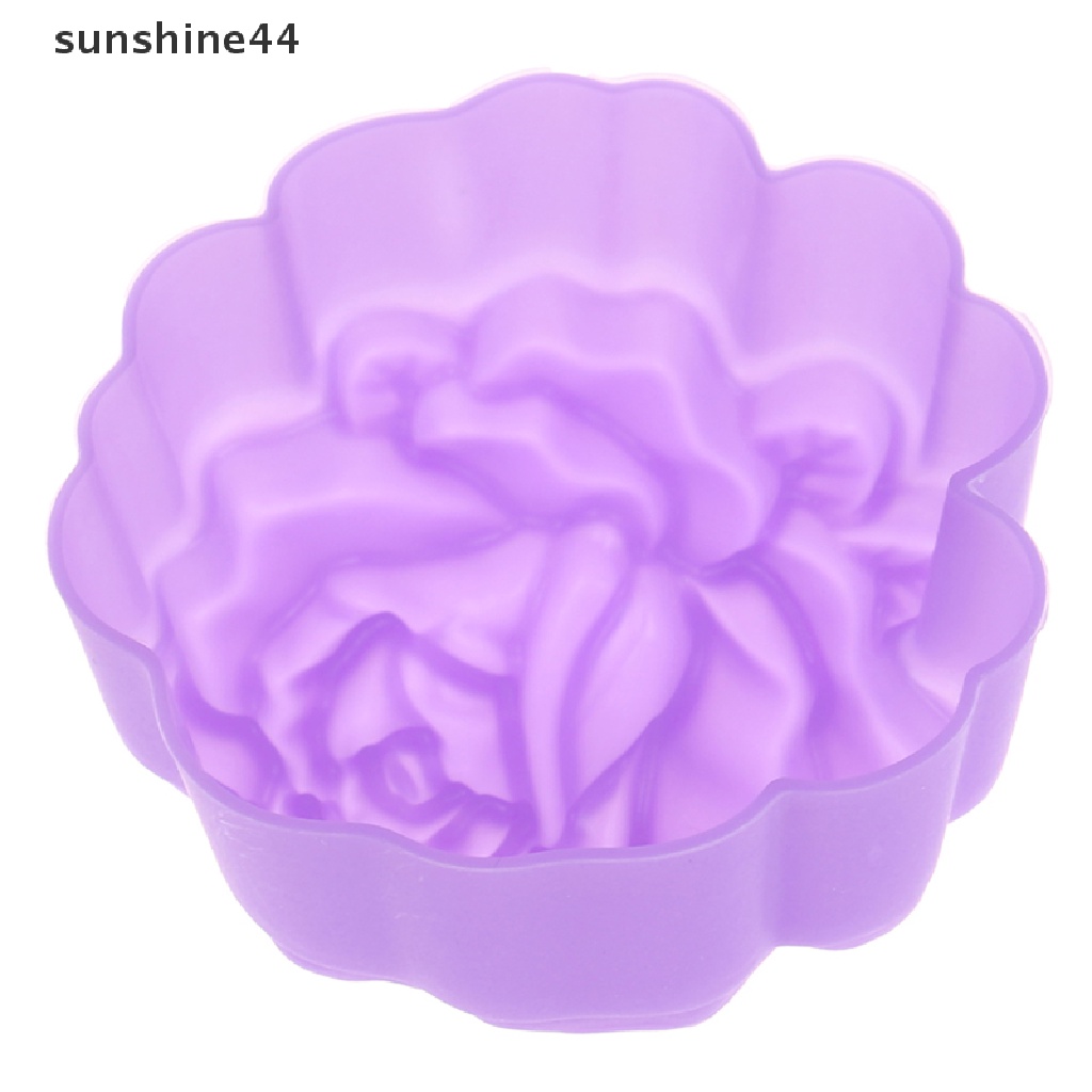 Sunshine 12Pcs Cetakan Jelly / Puding Bentuk Bunga Mawar Bahan Silikon Ukuran 5cm