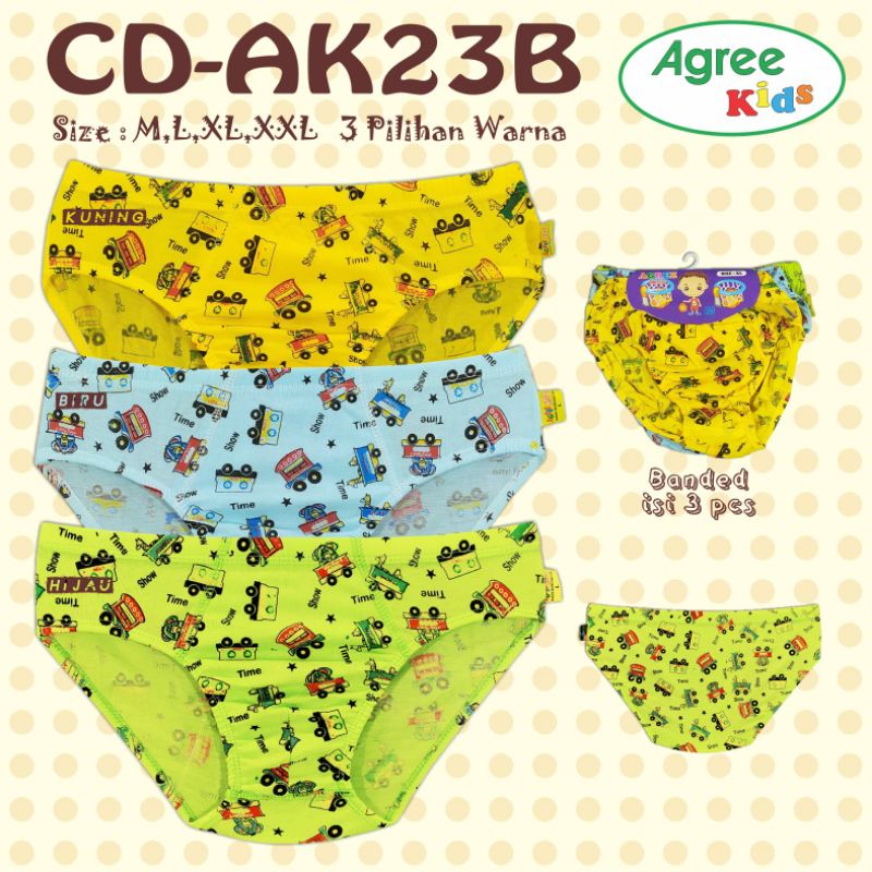 3PCS CELANA DALAM AGREE ANAK COWO/CELANA DALAM AGREE  Ak023