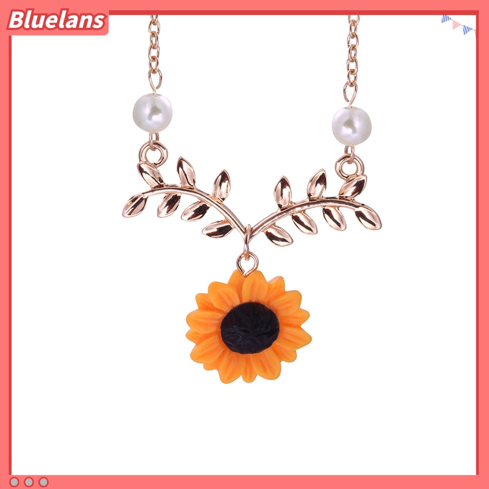 Bluelans 5Pcs Fashion Sunflower Pendant Necklace Stud Earrings Ring Bracelet Jewelry