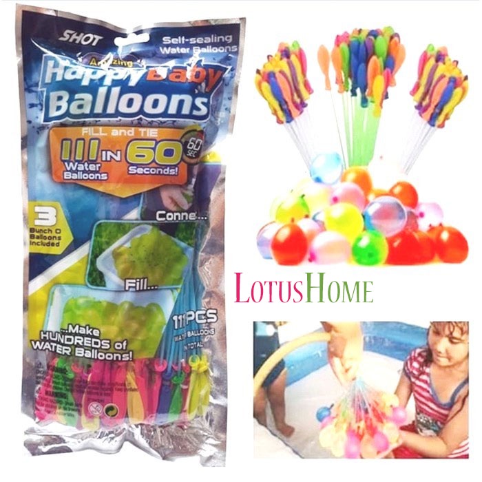 ( Isi 111 Pcs ) Magic Balloons - Balon Air Water Ballon Magic Balloon Mainan Perang Air Magic Bunch