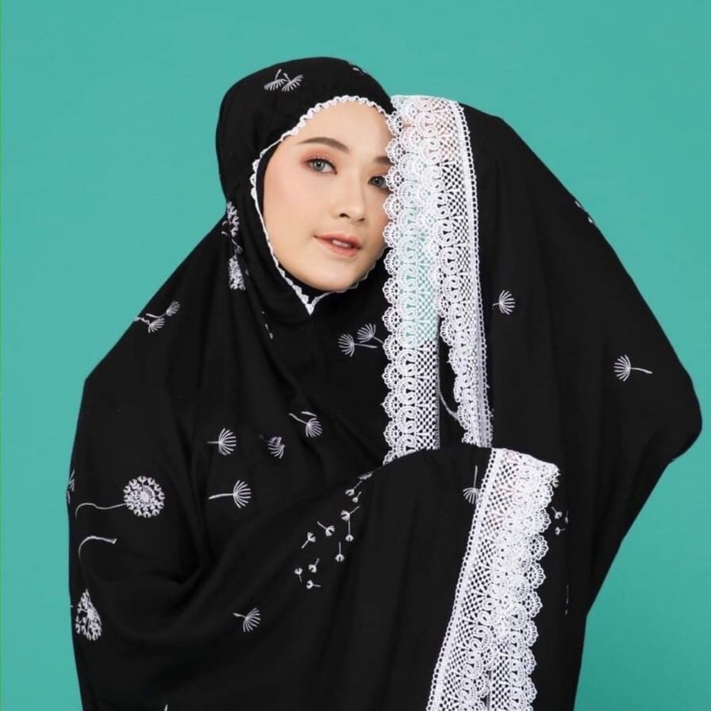 Mukena Rayon Bordir Dandelion Full Bordir Premium Jumbo