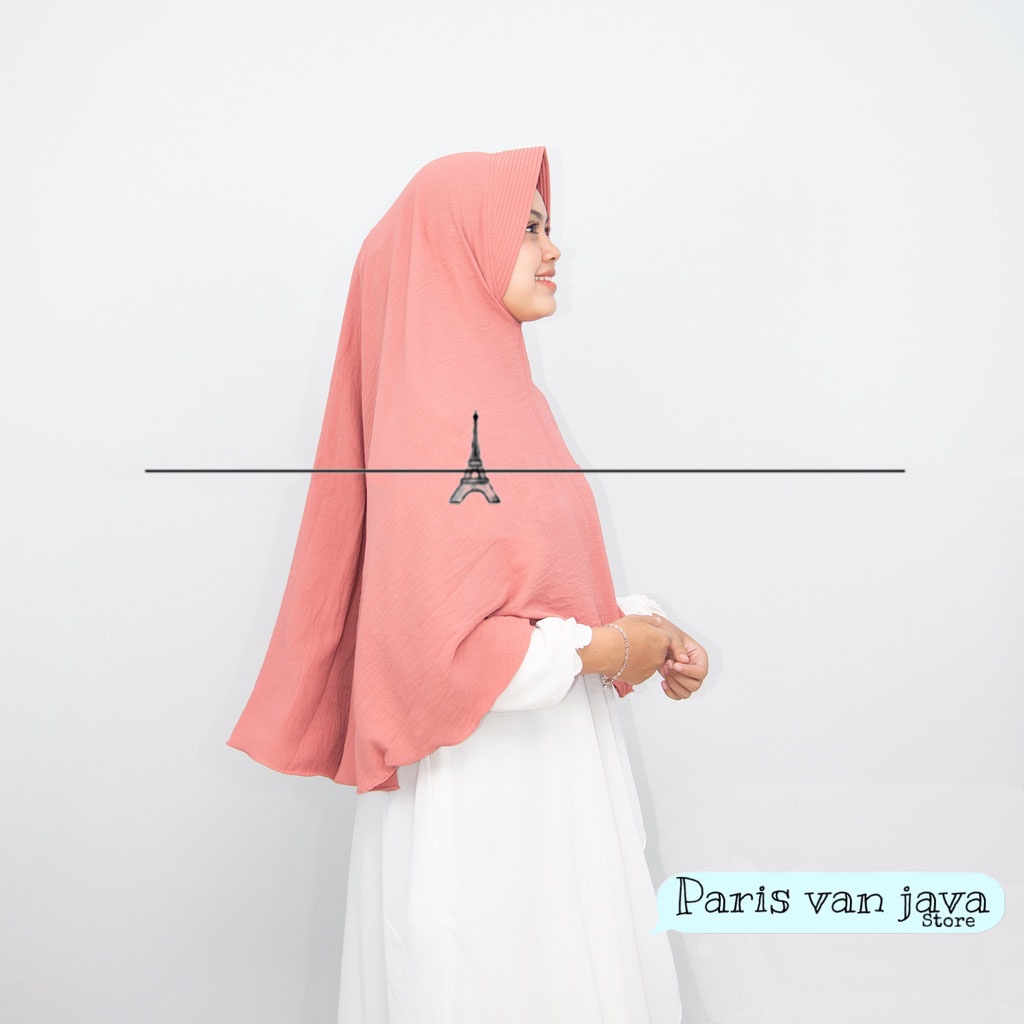 Hijab Bergo Hamidah Pet Crinkle Airflow Premium (L) | Jilbab Instan Cringkle Airflow (L) | Kerudung Cringkle Airflow(L)