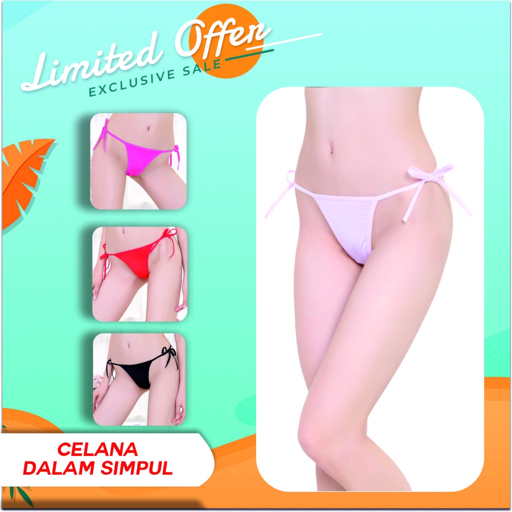 (BISA COD) Celana Dalam Wanita Pakaian Dalam CD Sexy Kolor Simpul Erotis Import GF301