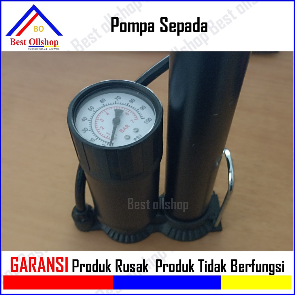 Pompa Ban Tabung Meter Sepeda Motor Mobil Manual Hidrolik Lengkap Kompaan Angin Kompa Tangan Portable