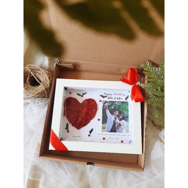 POP UP FLOWER FRAME Kado Wedding Wisuda Frame 3D
