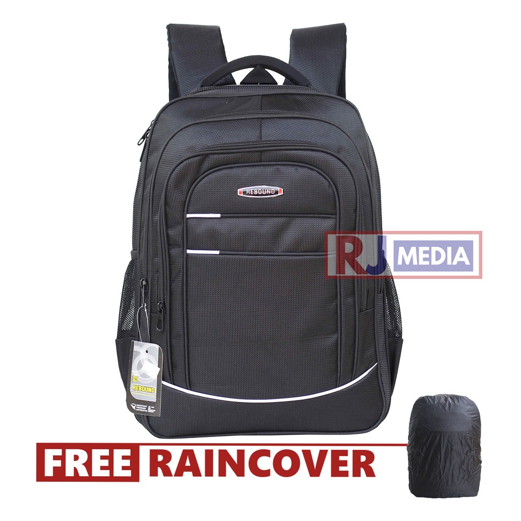 Backpack Sekolah Terbaru Rebound Warna Hitam List Silver Ransel Sekolah SMP SMA Kuliah Kerja Seminar Cowok Cewek Tas Anak Kualitas Tinggi Pria Wanita Bahan Tebal Jahitan Kuat Bonus Raincover Laptop Indonesia