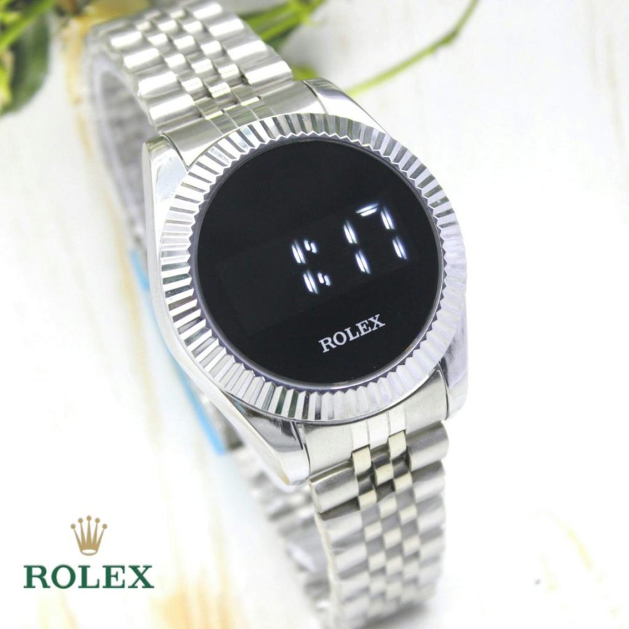 Cheaper Watches - RST-01 JAM TANGAN PRIA WANITA UNISEX ROLEX DIGITAL STAINLESS LED TANGGAL IMPORT TOUCH SCREEN ELEGAN