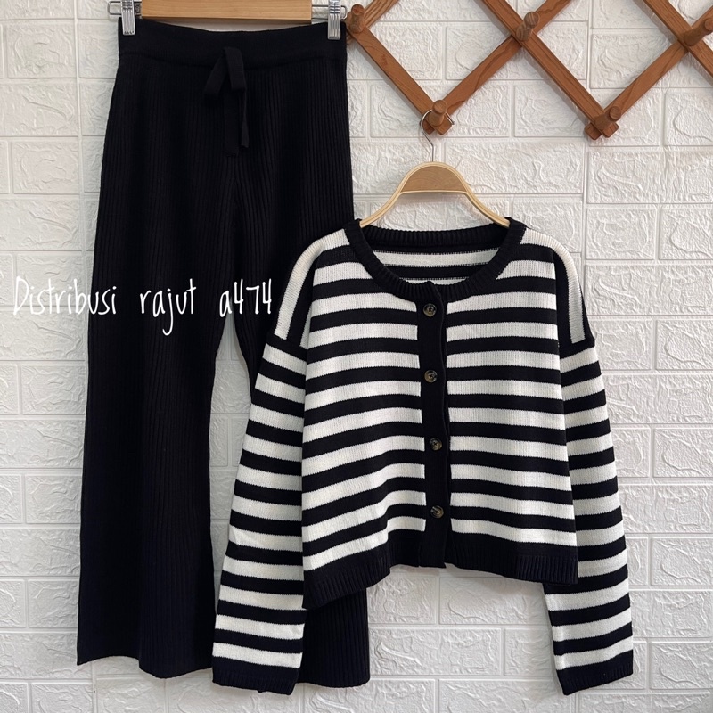 ONESET CARDIGAN BASIC TOP CORLA SETELAN CELANA KULOT