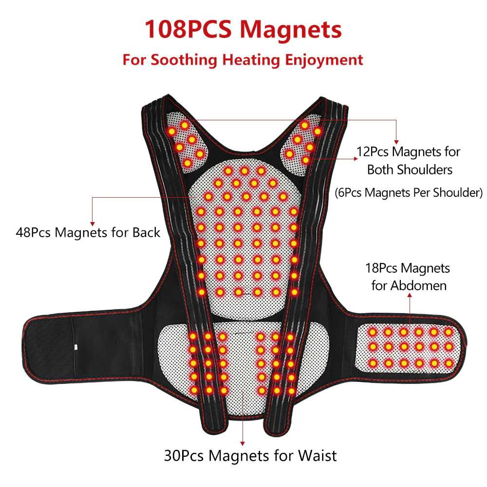 Sabuk Terapi Penyangga Sakit Punggung Magnet Pria &amp; Wanita Anti Bungkuk Posture Back Support Brace Posture